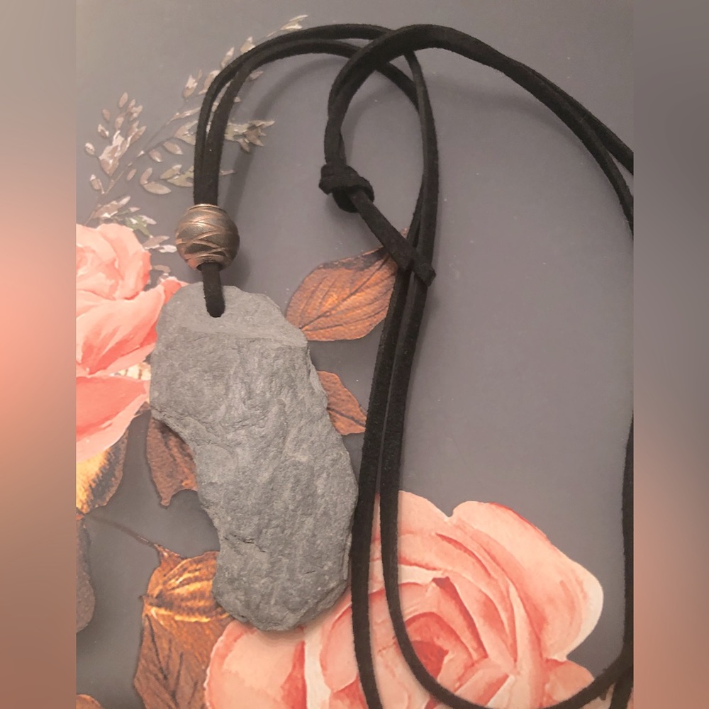 sterling silver bead on natural stone necklace